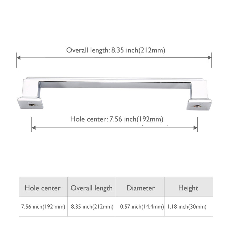 7 9/16" Center Appliance Pull Multipack, Chrome