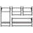 vidaXL Wall Shelf Set with Bars Storage Display Shelf 4 Piece Engineered Wood