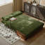Canapé-lit vert moderne en velours côtelé minimaliste avec coussins-107861115