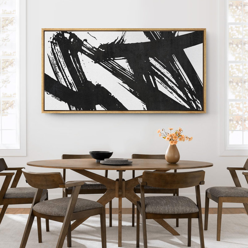 BAW Dynamic, impression en noir et blanc sur toile, H 30 po x l 60 po, Naturel