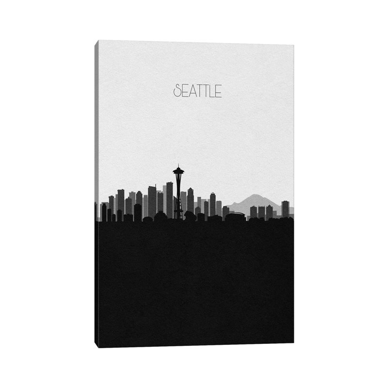 Seattle Skyline by Ayse Deniz Akerman - Wrapped Canvas Gallery-Wrapped Canvas Giclée, 20.32 cm H x 30.48 cm W