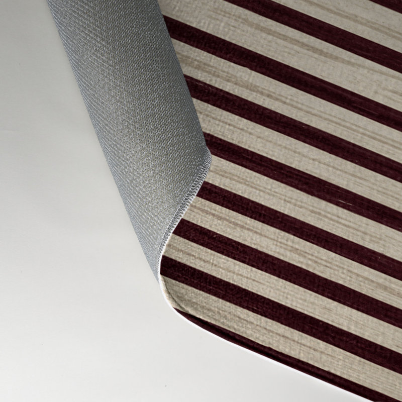 Tapis intérieur / extérieur beige HorizontalStripes, Rectangle 5 pi x 7 pi