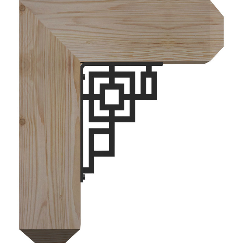 Support à crête en fer Eris, H 12 po x P 9 1/2 po, Sapin de Douglas de l 3 1/2 po x T 2 po (lisse)