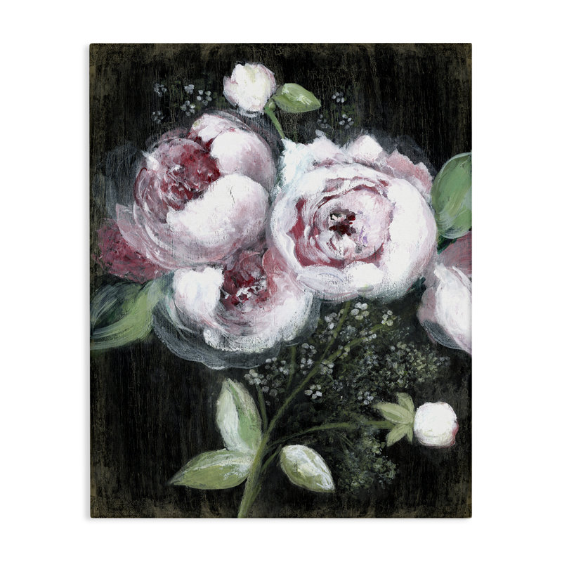 Moody Roses sur toile, art mural par Janet Tava, H 40 po x l 30 po