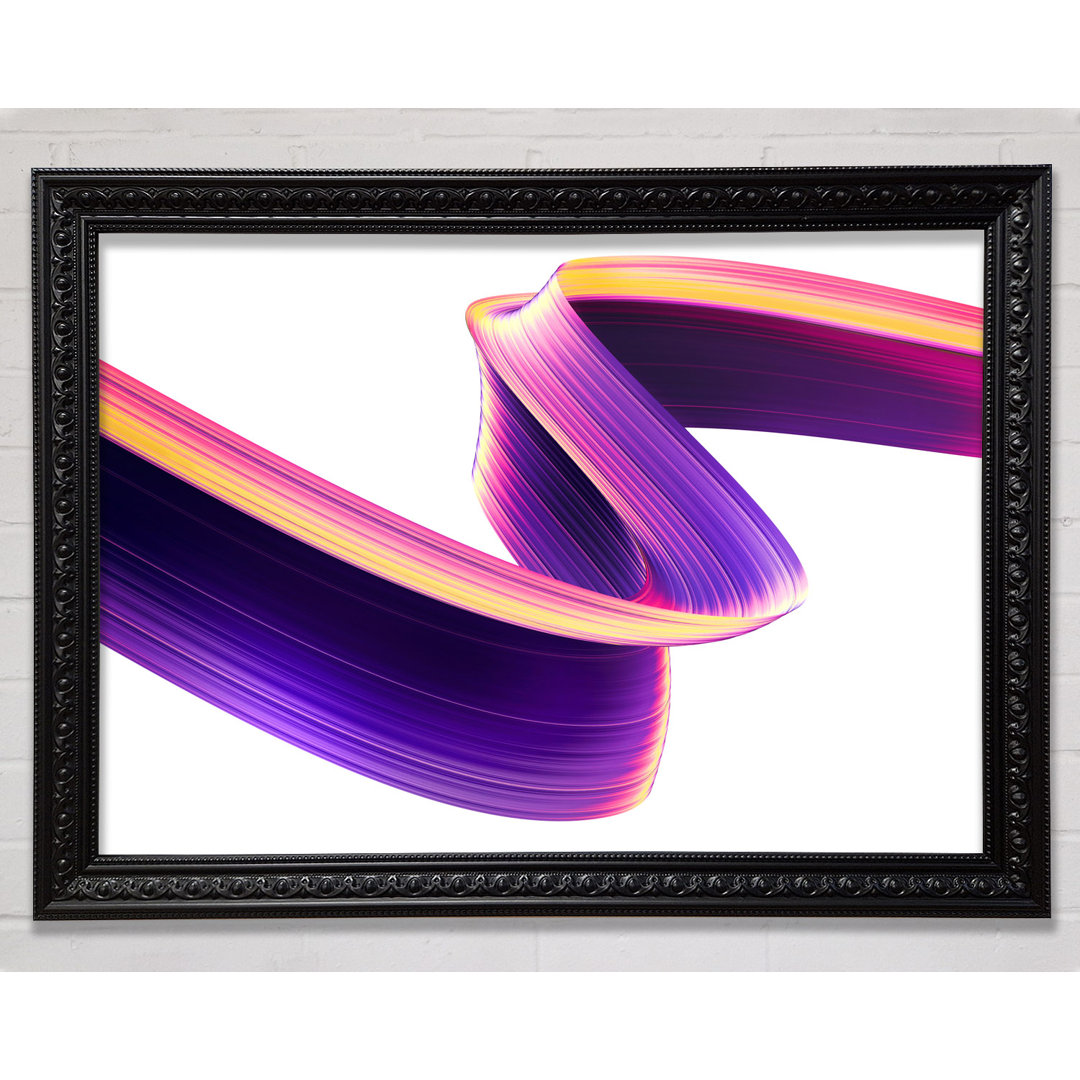 Gerahmtes Leinwandbild Purple Ribbon Swirl