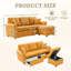 L-Shaped Sectional Sofa With Pull-Out Storage, Ottoman, Pillows, USB Charging, Cup Holder And Convertible Design For Living Room And Apartment-1182208593
