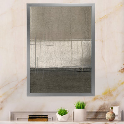 «Brown Meets Beige Abstract Stripes III», reproduction d'art moderne et contemporaine sur toile
