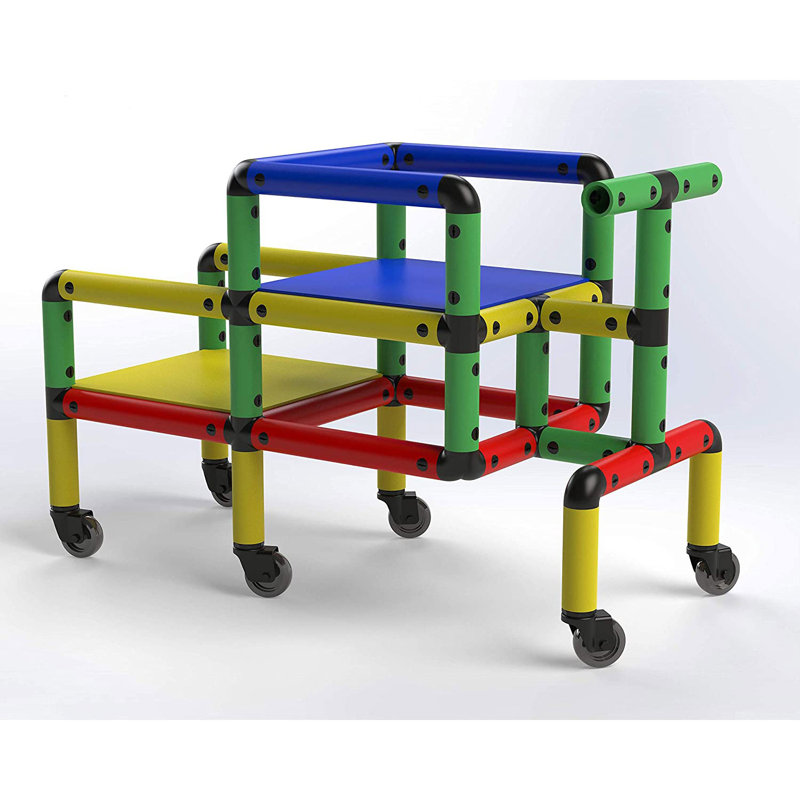 Ensemble de structure de jeu à assembler avec roulettes, intérieur et extérieur