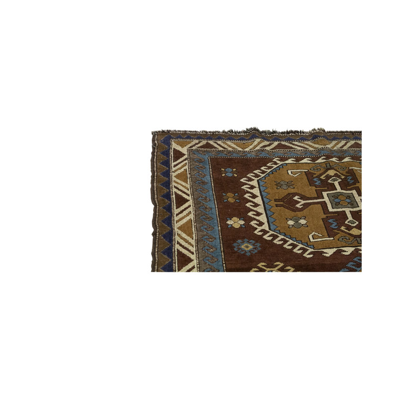 Hand-Knotted High-Quality Orange and Green Area Rug