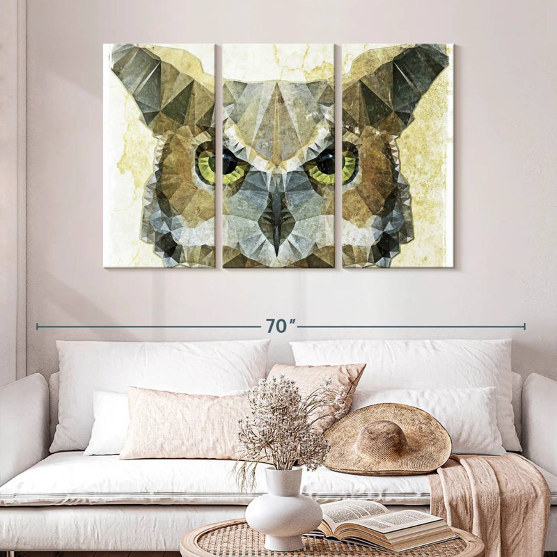 Brampt Abstract Owl, 32" H x 50" W
