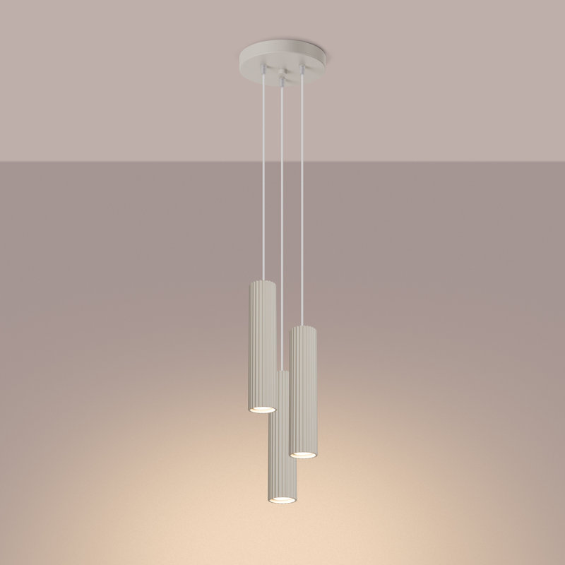 Bonina 3 - Light Brushed Nickel Pendant, Beige