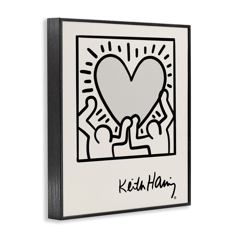 Les gens contemporains soulignent le symbole du cœur Keith Haring, Estampe numérique Farmhouse, H 14 po x l 11 po