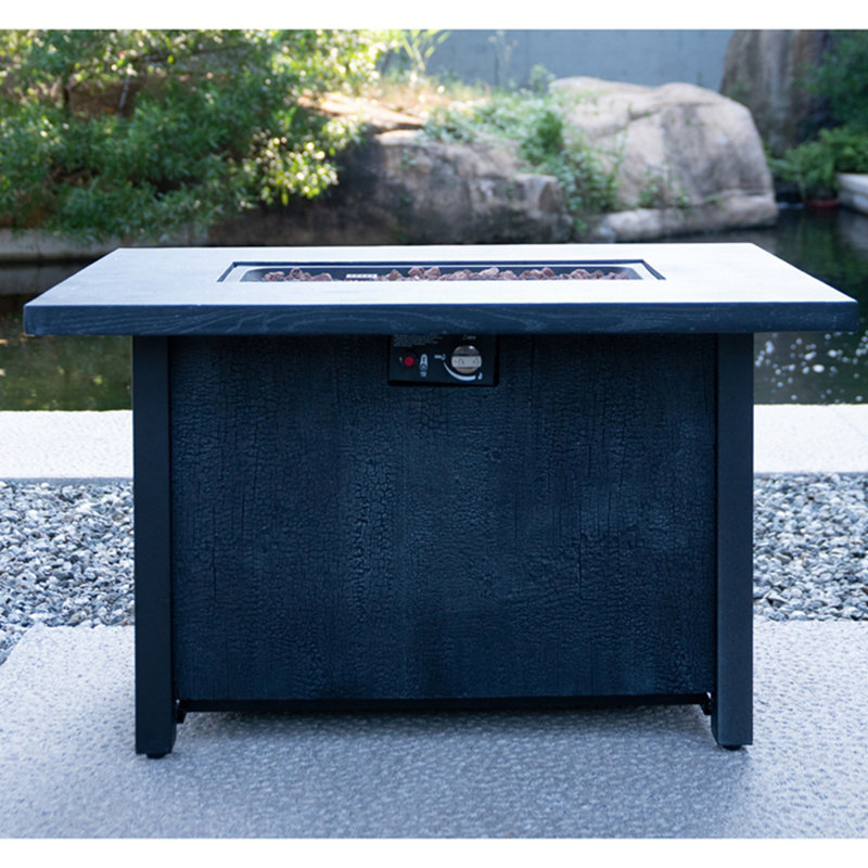 Table de foyer d'extérieur au gaz propane de l 44 po x H 25 po - 50 000 BTU Processus de sculpture résistant aux températures élevées pour des matériaux écologiques avec l'effet du grain de charbon