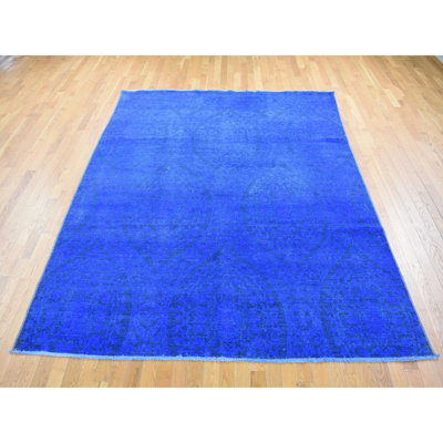 Jesslene One-of-a-Kind Rectangle 8' X 10' New Age Wool Area Rug Blue