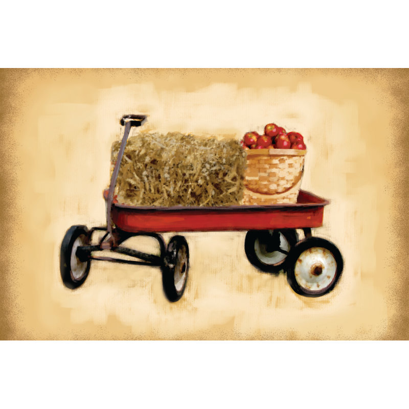 Autumn Wagon Wordless - Wrapped Canvas Painting, 30cm H x 46cm W x 3.8cm D