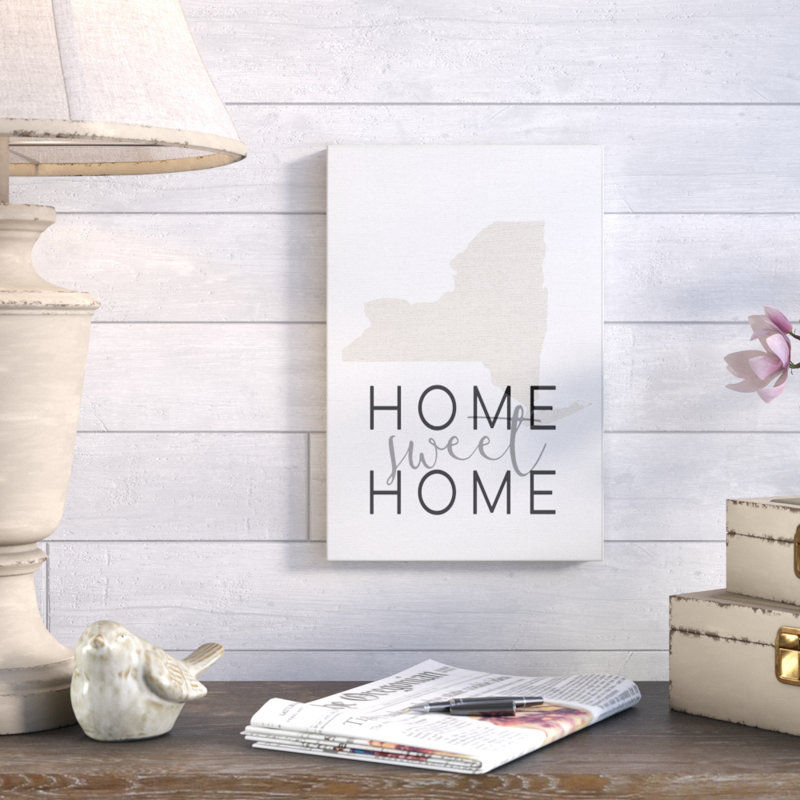 « home doux home new york typography », art textuel, H 30 po x l 24 po, Toile tendue