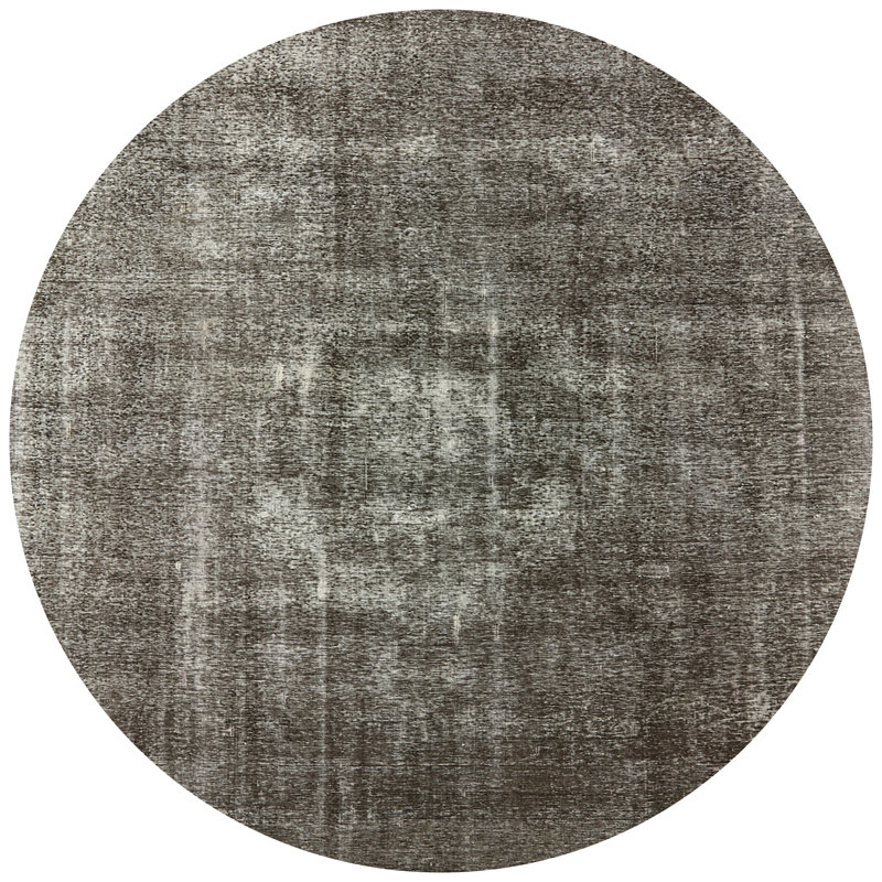 Tapis brun à motif oriental, Rond 3 pi