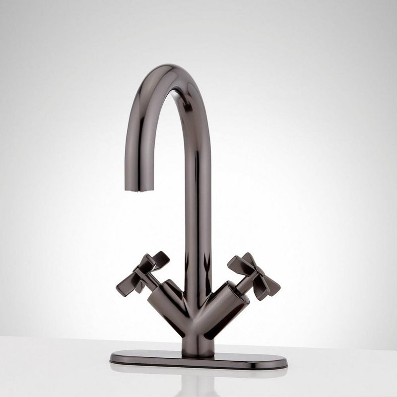 Vassor 1.2 GPM Single Hole Bathroom Faucet, Gunmetal