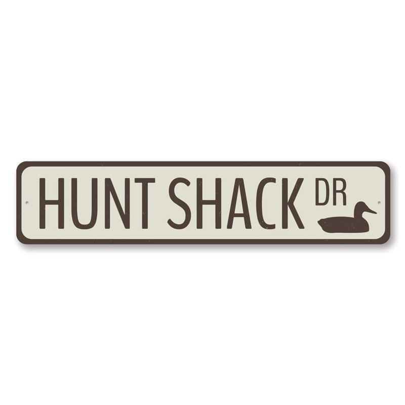 Plaque en aluminium Hunt Shack Drive, H 6 po x l 24 po x P 0,063 po