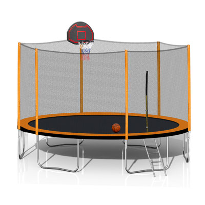 Trampoline de cour arrière ronde de 14 pi avec enceinte sécuritaire