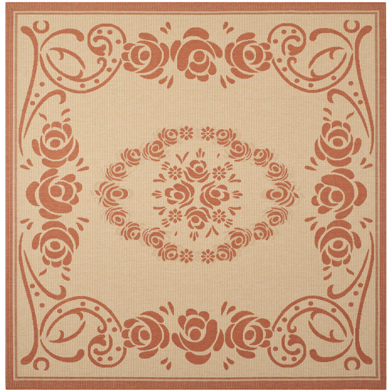 Altimari Performance Oriental Indoor/Outdoor Area Rug, Square 7'1