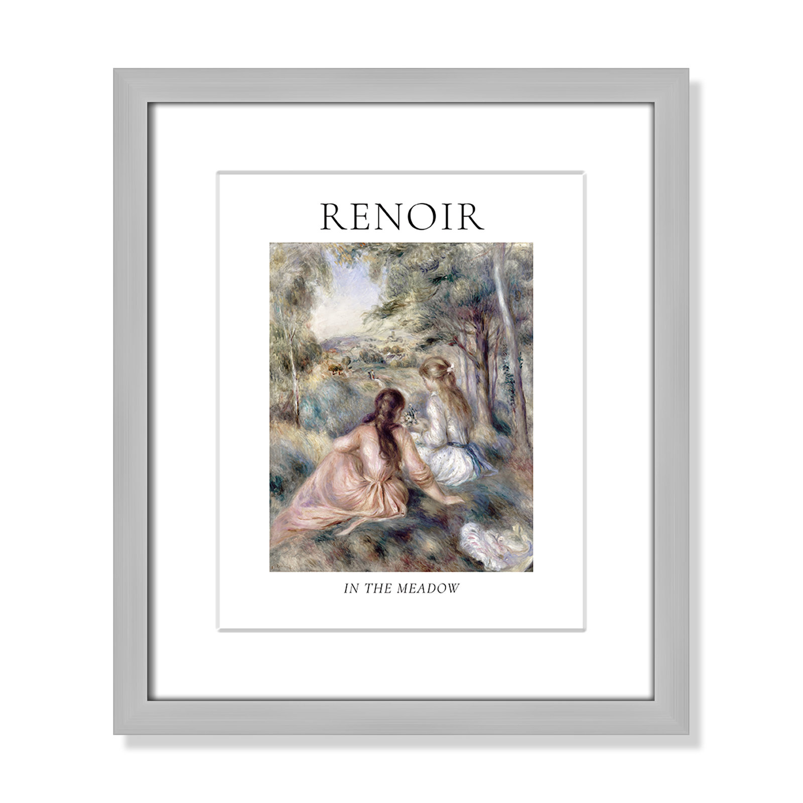 Old Masters Collection "In the Meadow" Print, Yes, 15" H x 13" W x 1.25" D, Silver Single Picture Frame