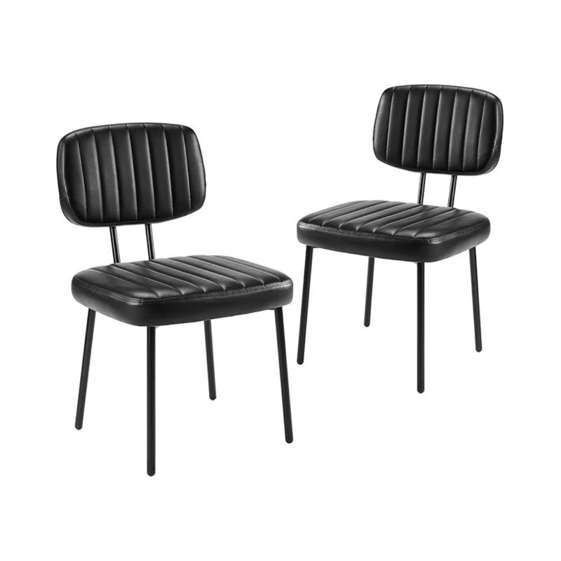 Dining Chairs, Upholstered Mid Century Modern Kitchen Dining Room Accent Chairs, Noir, 6
