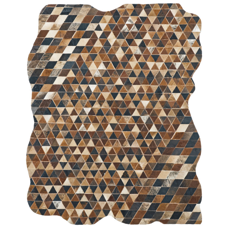 Jilla Cowhide Area Rug in Brown/Black, Novelty 9'6" x 13'