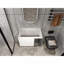 Meuble-lavabo mural 30 po en contreplaqué blanc brillant avec portes décoratives en verre gris (lavabo non inclus)