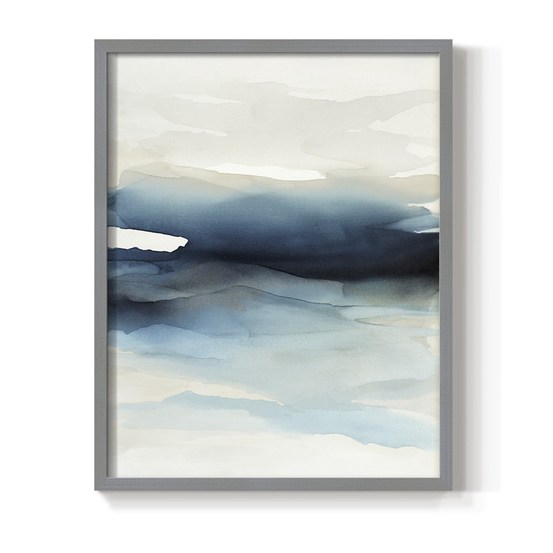 «Waves II», reproduction encadrée - bois massif, Gris, H 30 po x l 24 po