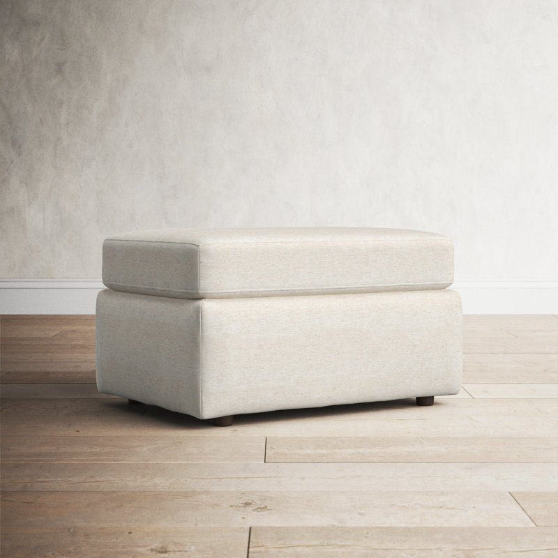 Savannah Upholstered Ottoman, Nomad Snow Crypton® Chenille