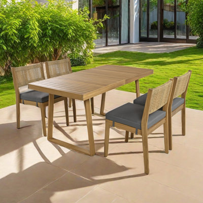 Carolgene Rectangular 4 - Person 63'' L Outdoor Dining Set