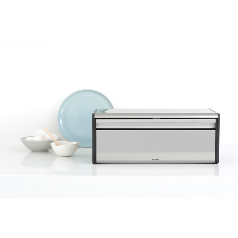 Brabantia Fall Front Bread Box, Matte Steel