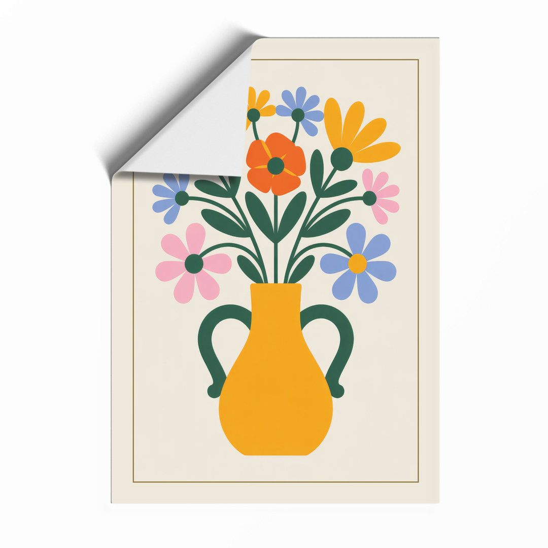 Geometric Floral Arrangement Modern Framed Art Print