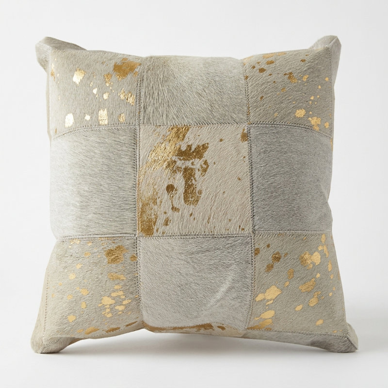 Lux Gold Foil Cowhide Pillow