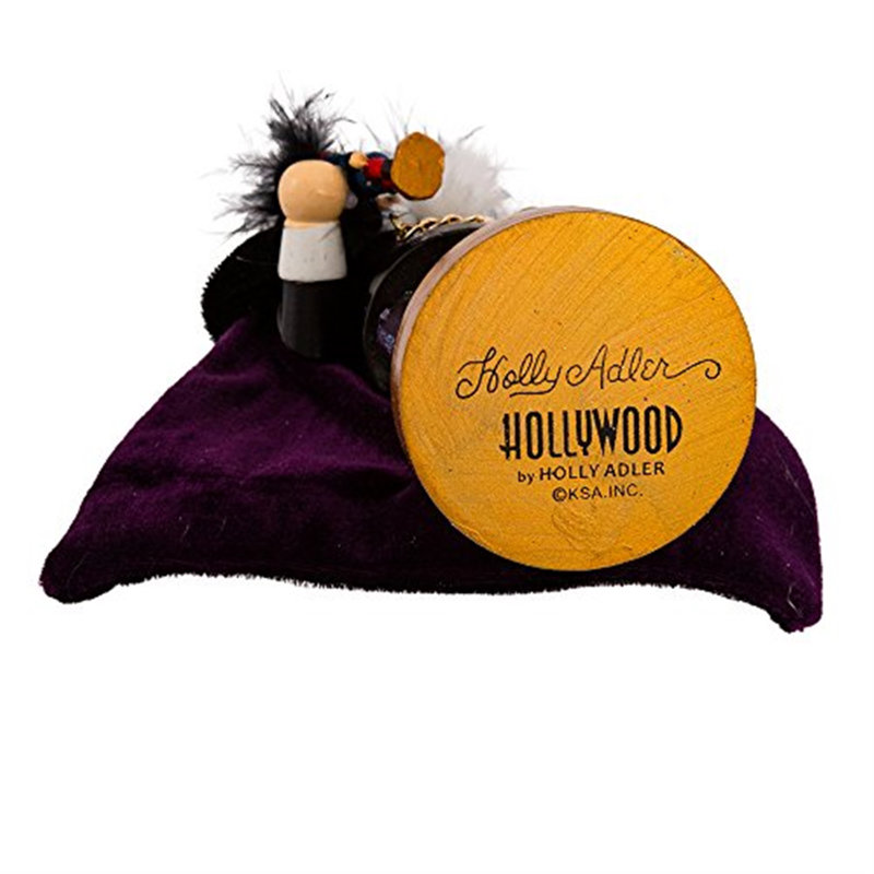 12-Inch Black and Gold Wooden Drosselmeyer Nutcracker