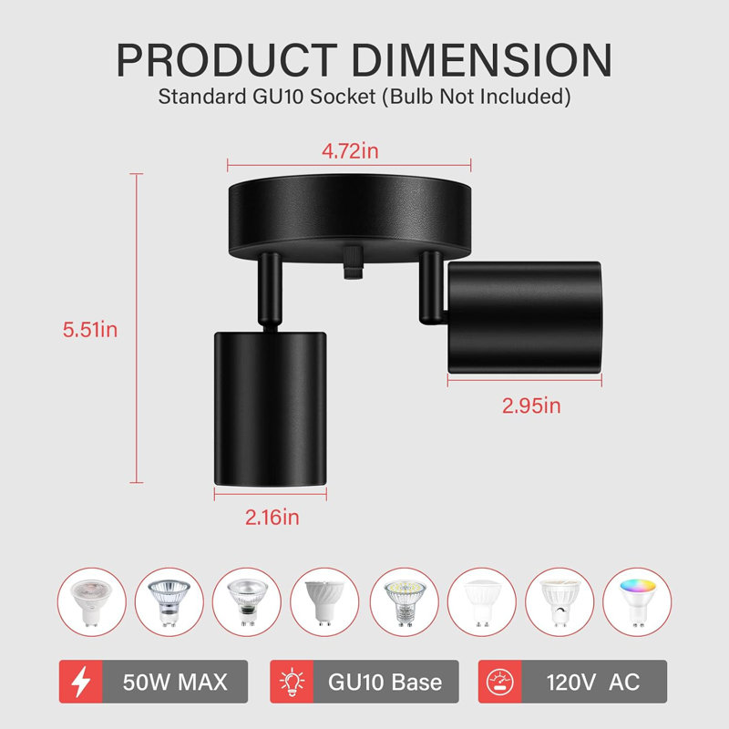 2 Light Track Lighting Kit