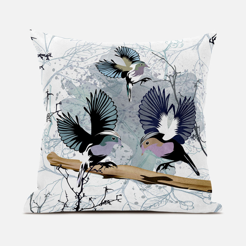 Indoor / Outdoor Square Cushion, 41cm H x 41cm W, White/Grey/Black