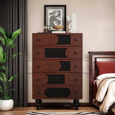Commode d'appoint vintage à cinq tiroirs