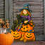 Porte-sorcière d'Halloween avec chats noirs