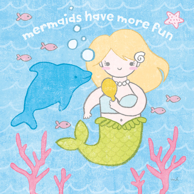 Magical Mermaid IV by Moira Hershey - Wrapped Canvas Painting, 30cm H x 30cm W x 3.8cm D
