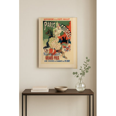 Paris Courses Hippodrome de la Porte Maillot 1890s - Belle Époque Vintage Poster Wall Art — Portrait Metal Wall Art