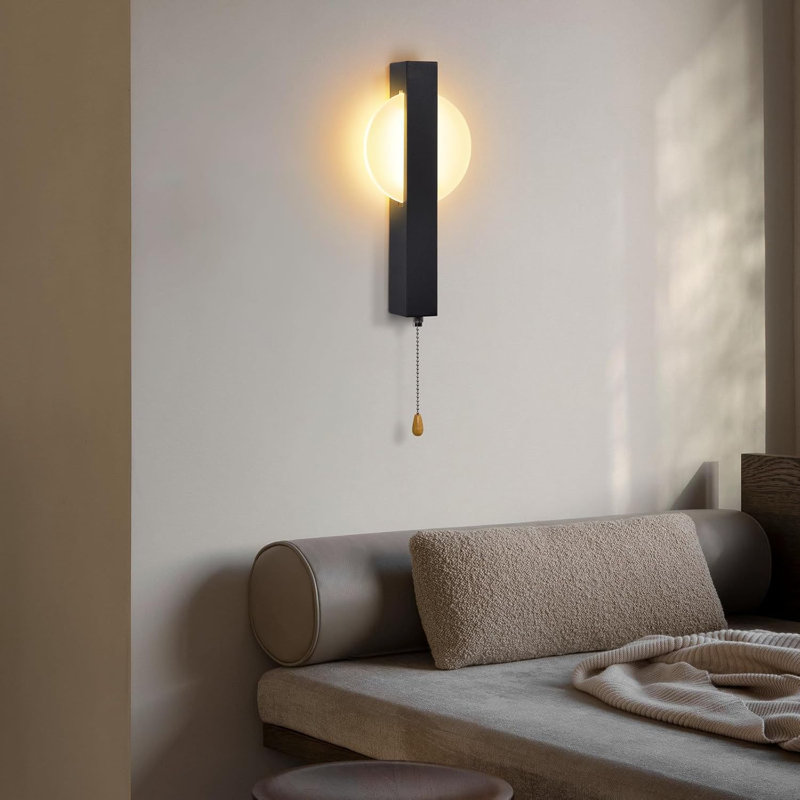1-Light Black LED Wall Sconce