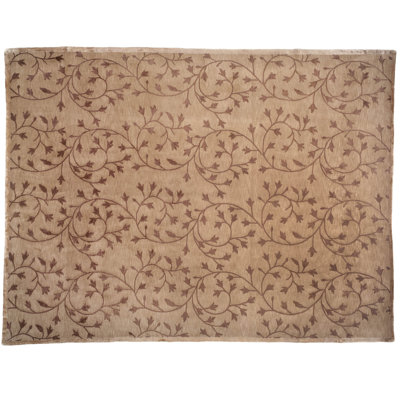 Tapis de zone en laine 9 pi x 12 po à la main one-of-kind noué la