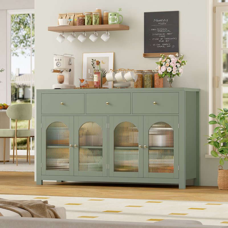 Buffet 3 tiroirs Bonnetta, Vert