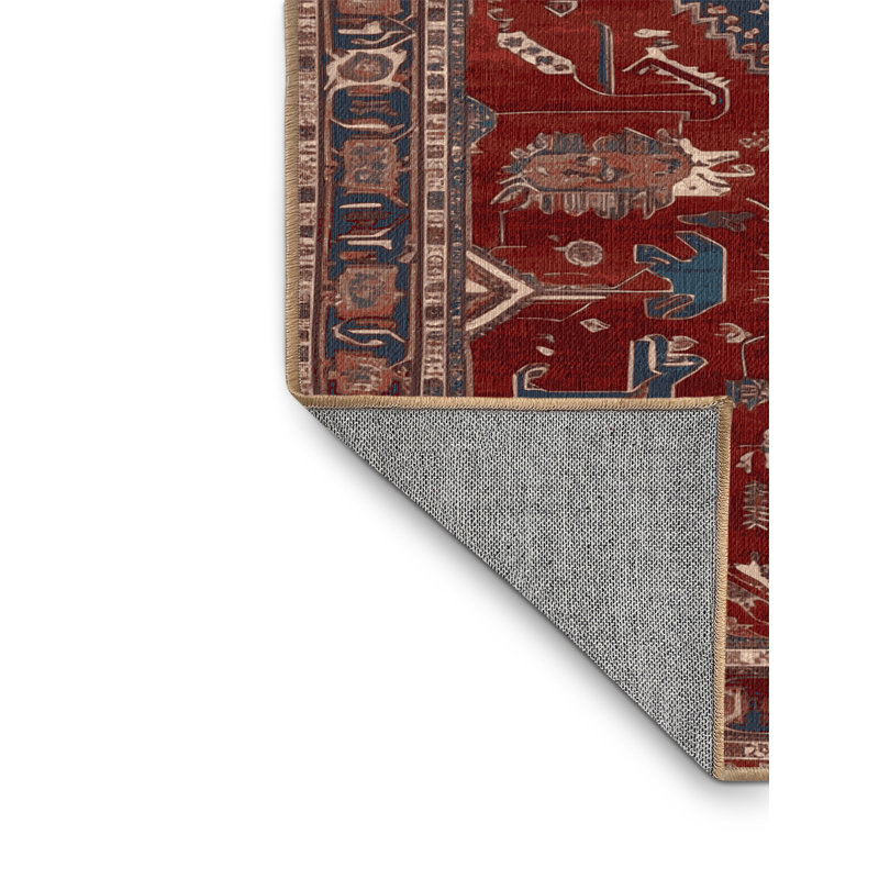 Tapis brun lavable à la machine, Rond 3 pi