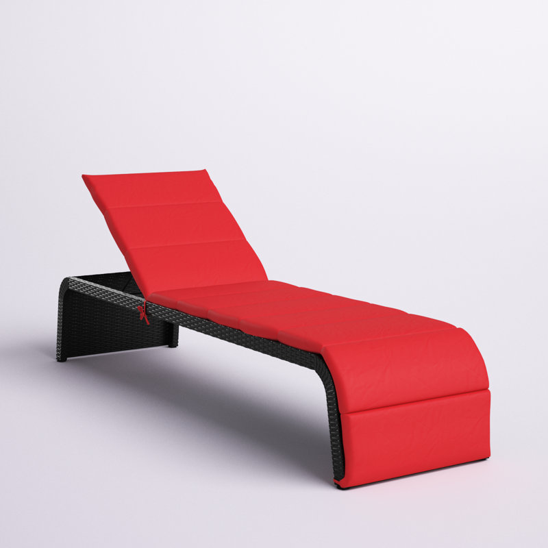Wallingford Outdoor Chaise Lounge , Cushion Included, Red