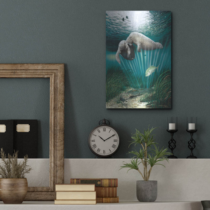 Beachcrest Home ™ «Lazy Day Romance» par Dann Spider Warren, art mural en métal, H 16 po x l 12 po