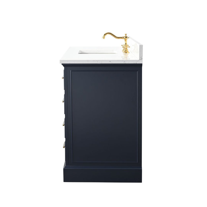 Thompson 60" W Single Bathroom Vanity, Indigo Blue/Brushed Gold