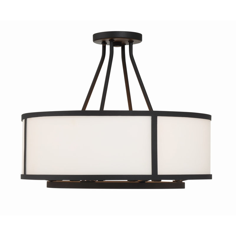 Plafonnier forgé noir 4 lumières Bryant